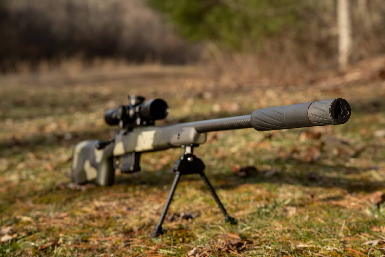 Suppressor on hunting rifle