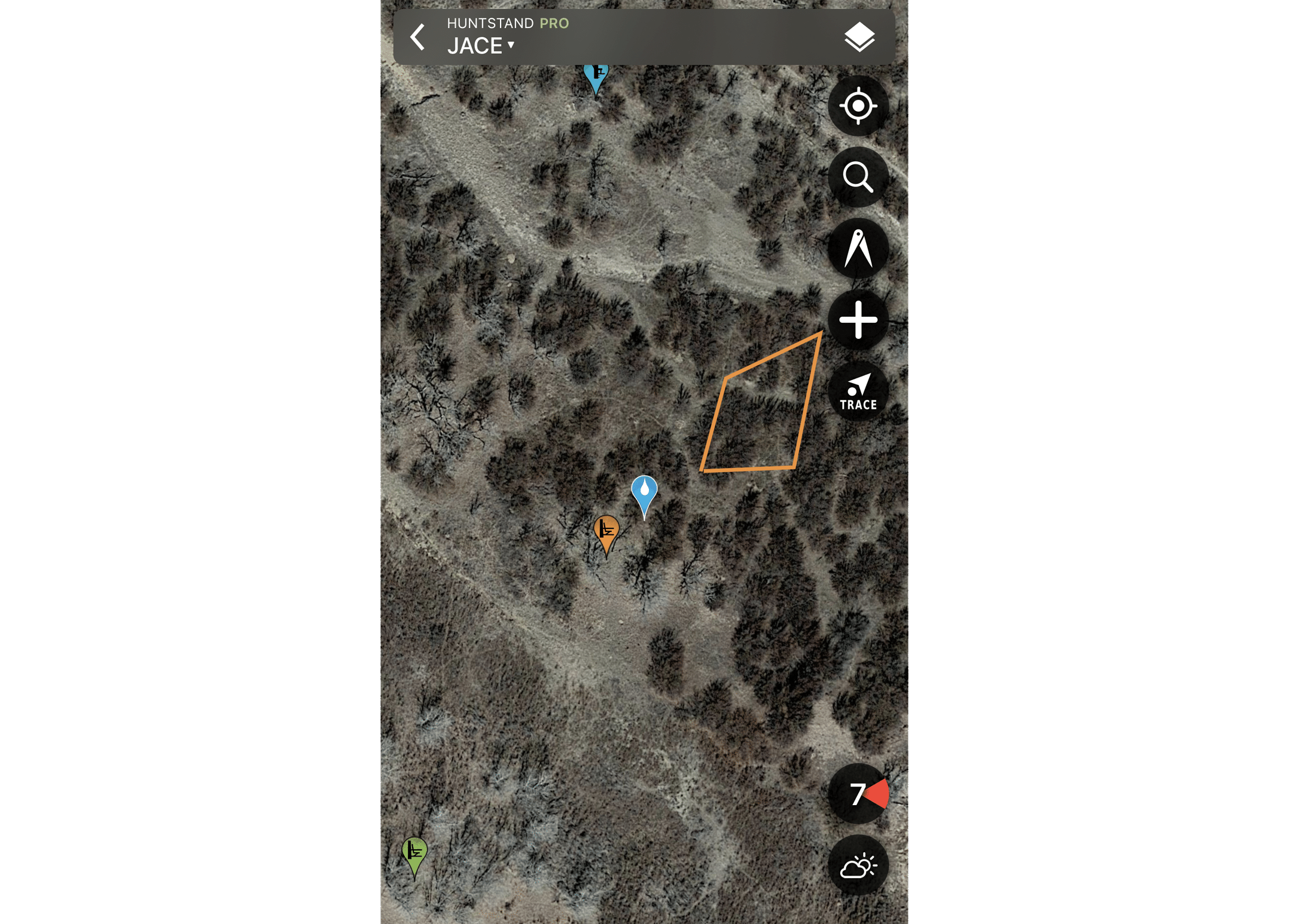HuntStand Map Bedding Area