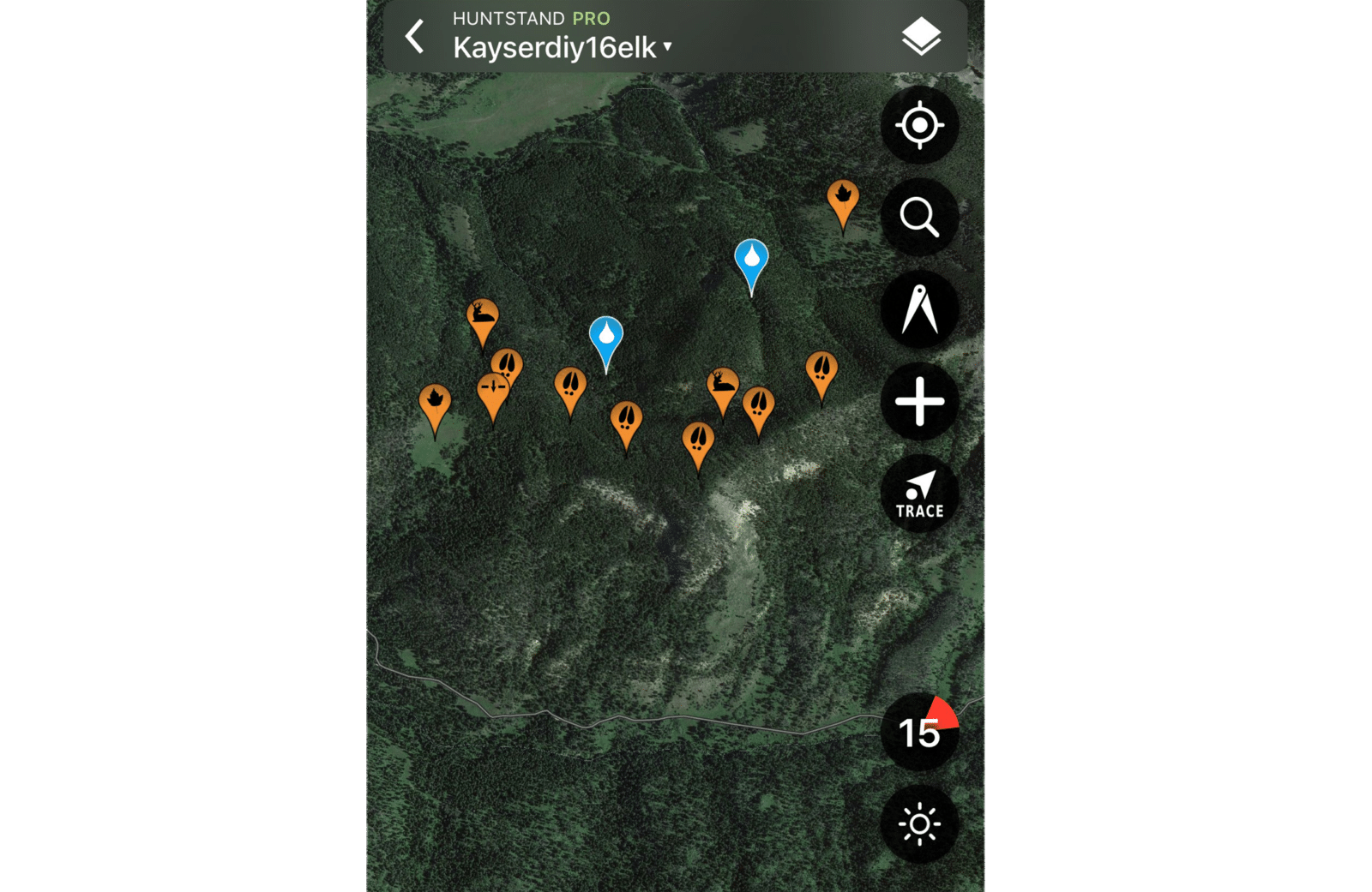 Elk map showing water