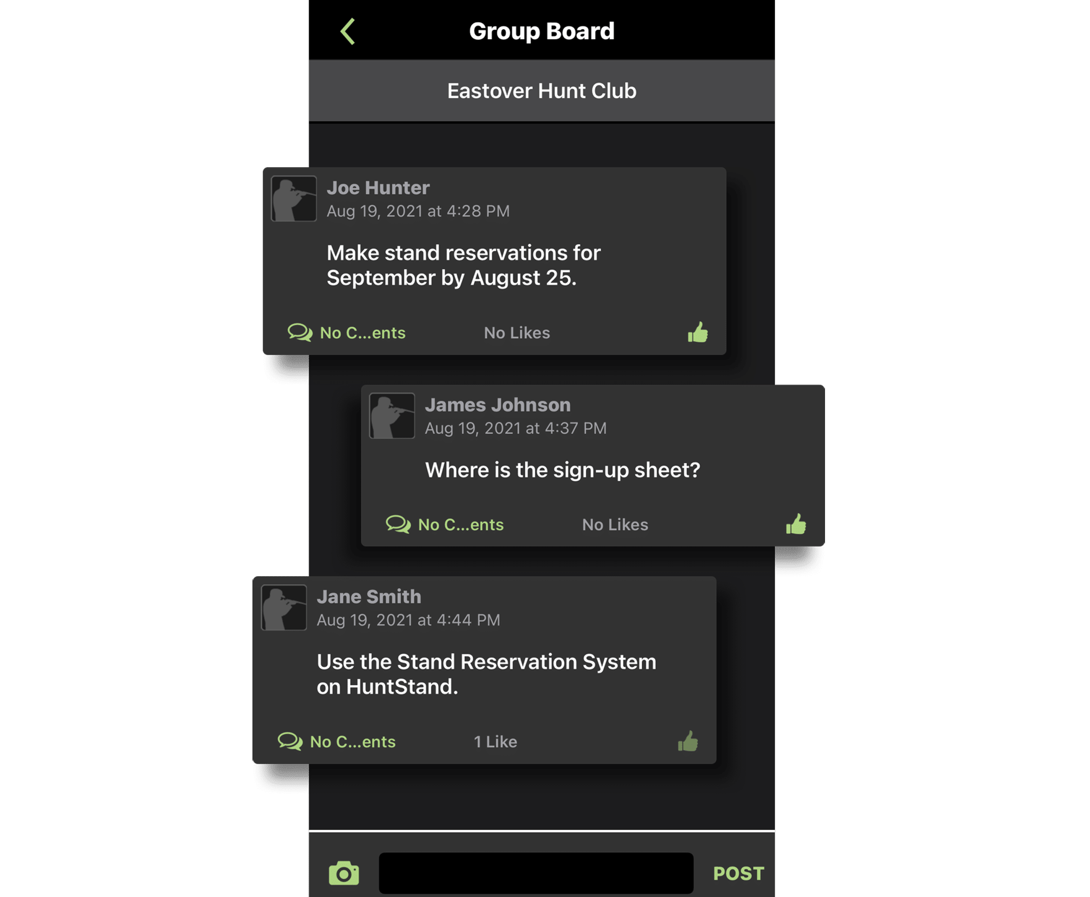 Hunt Club Group Board