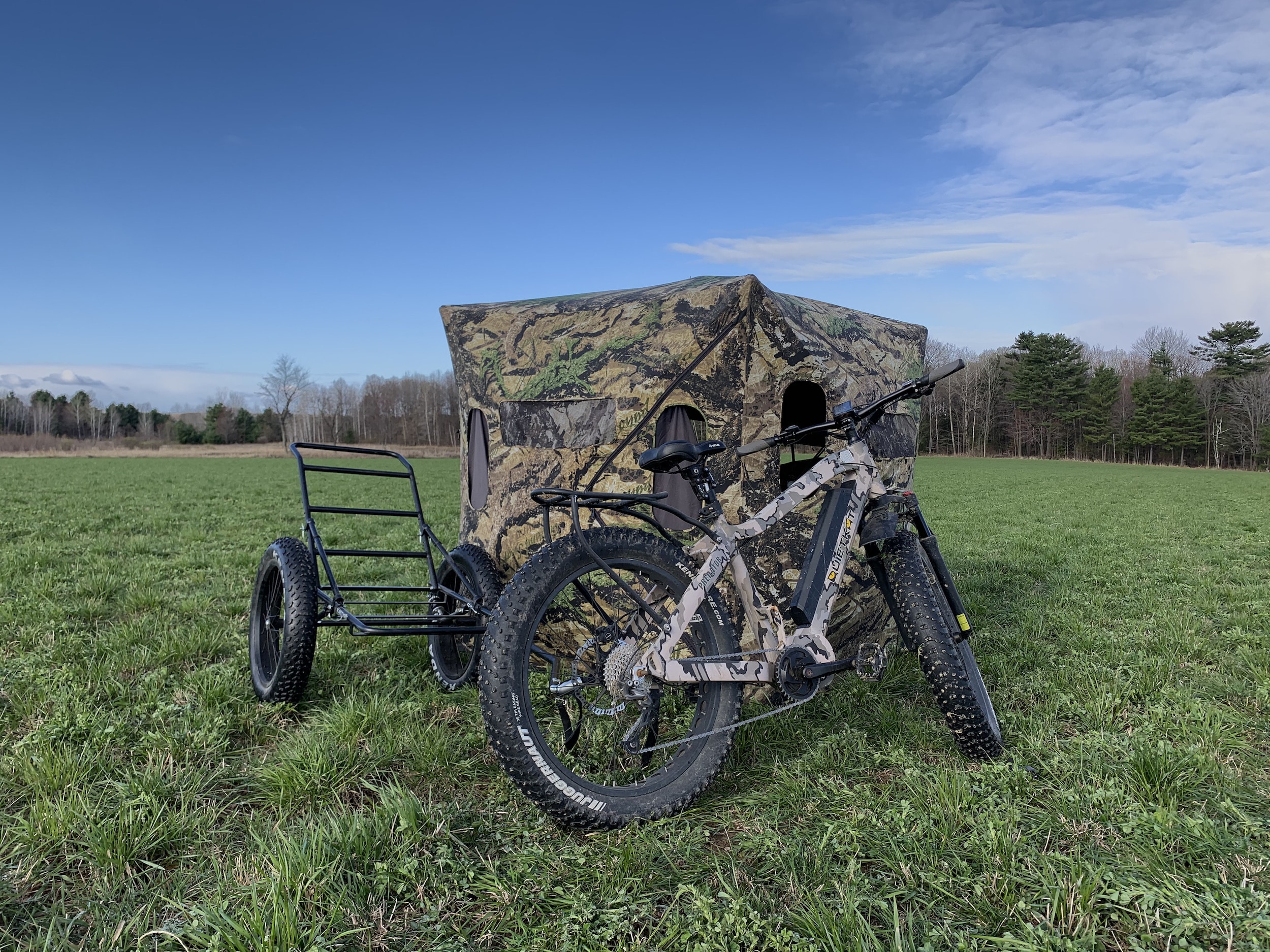 The author prefers to position his ground blind in a wide-open field. This exact setup produced a big Wisconsin gobbler.
